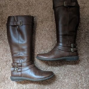 Brown tall riding boots